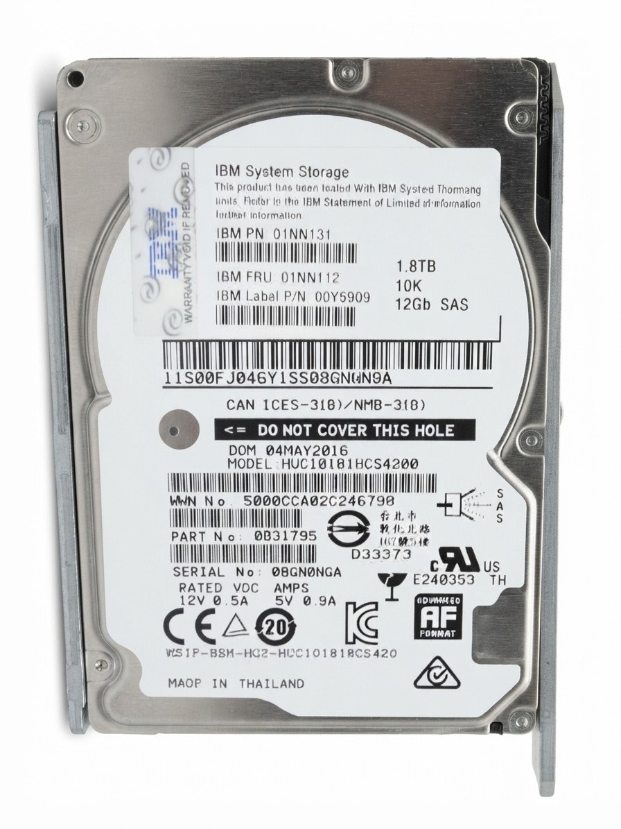 IBM 01NN112 1.8Tb 10K RPM 12Gbps 2.5"inch SAS Hot Swap Internal Hard Disk Drives