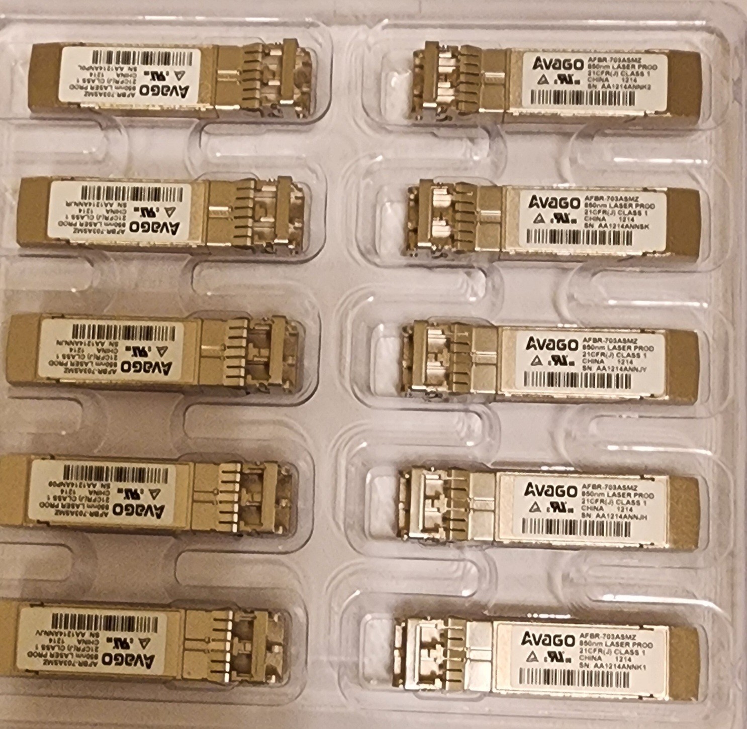 Avago AFBR-57D9AMZ-ELX 8GB FC SFP Transceiver Module Universal