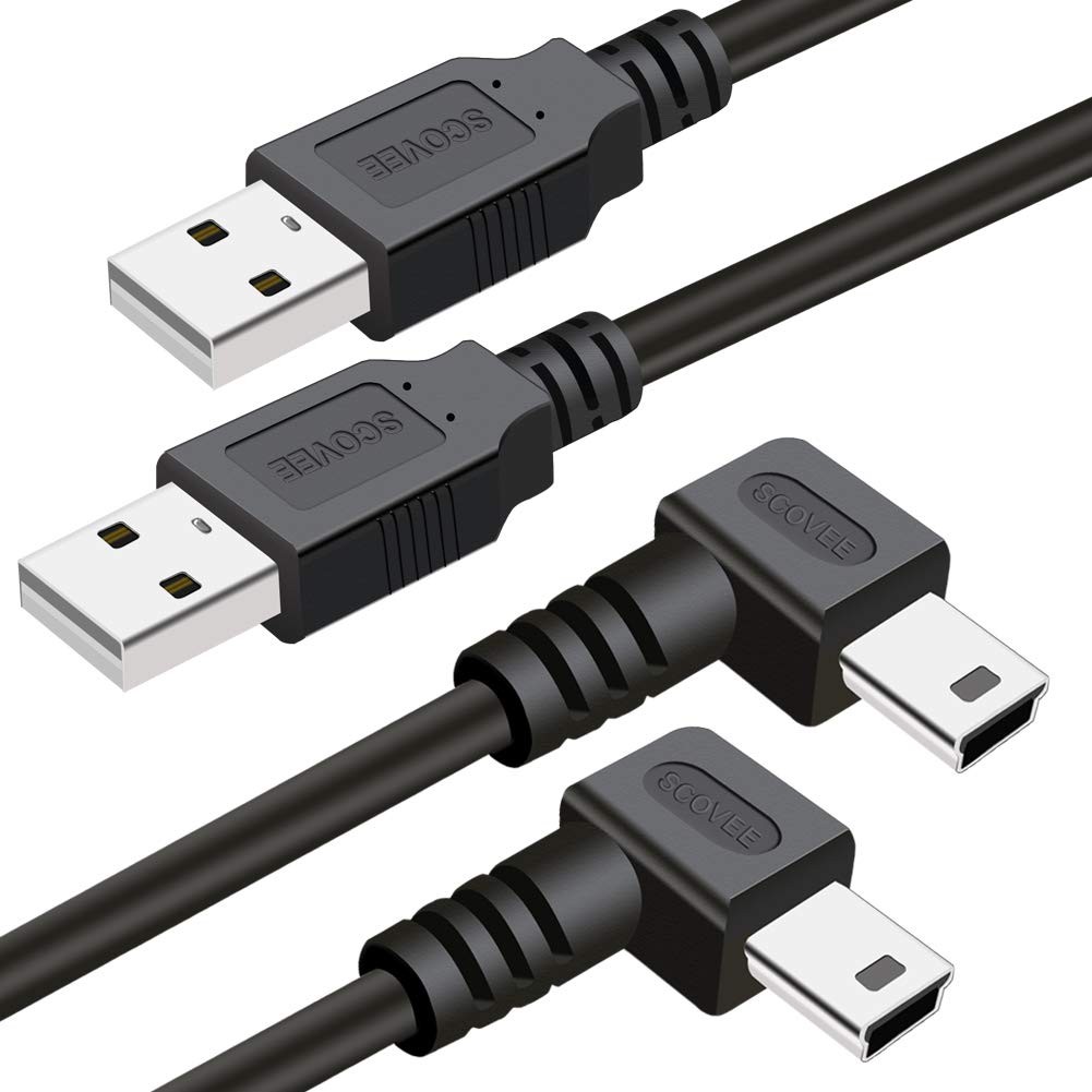 Mini USB Cable 90 Degree 2Pack 6ft for Garmin Nuvi for Canon