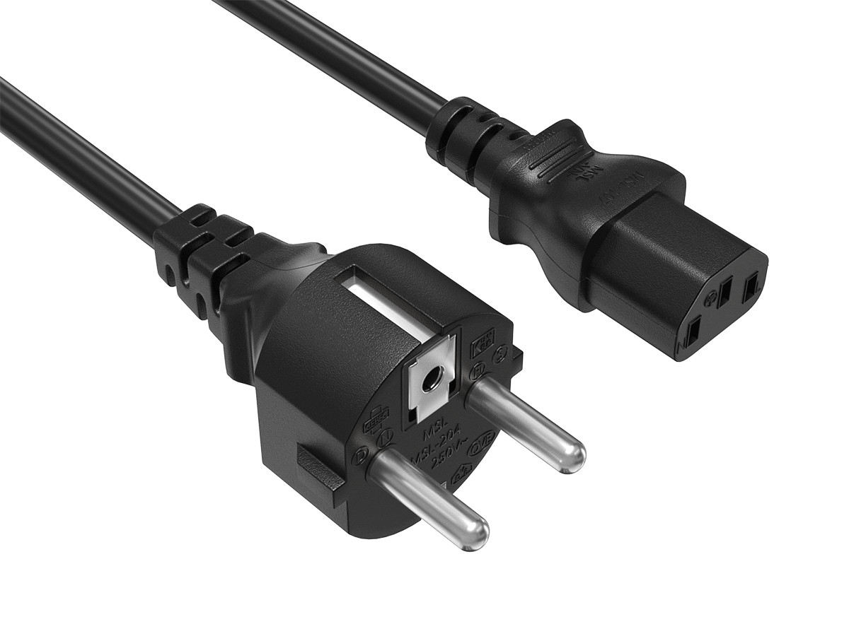 6ft CEE 7/7 to IEC320 C13 European Schuko Power Cord  18AWG H05VV-F 10A/250V,...
