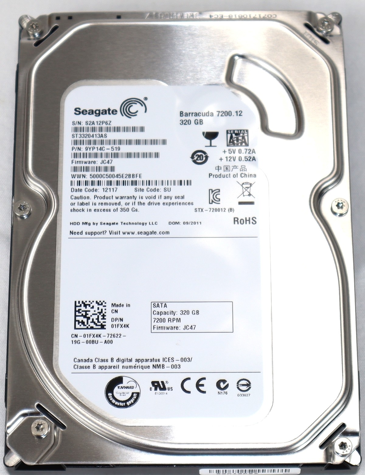 NEW Dell 1FX4K Seagate Barracuda ST3320413AS 320GB 7.2K 3.5"  SATA3 Hard Drive