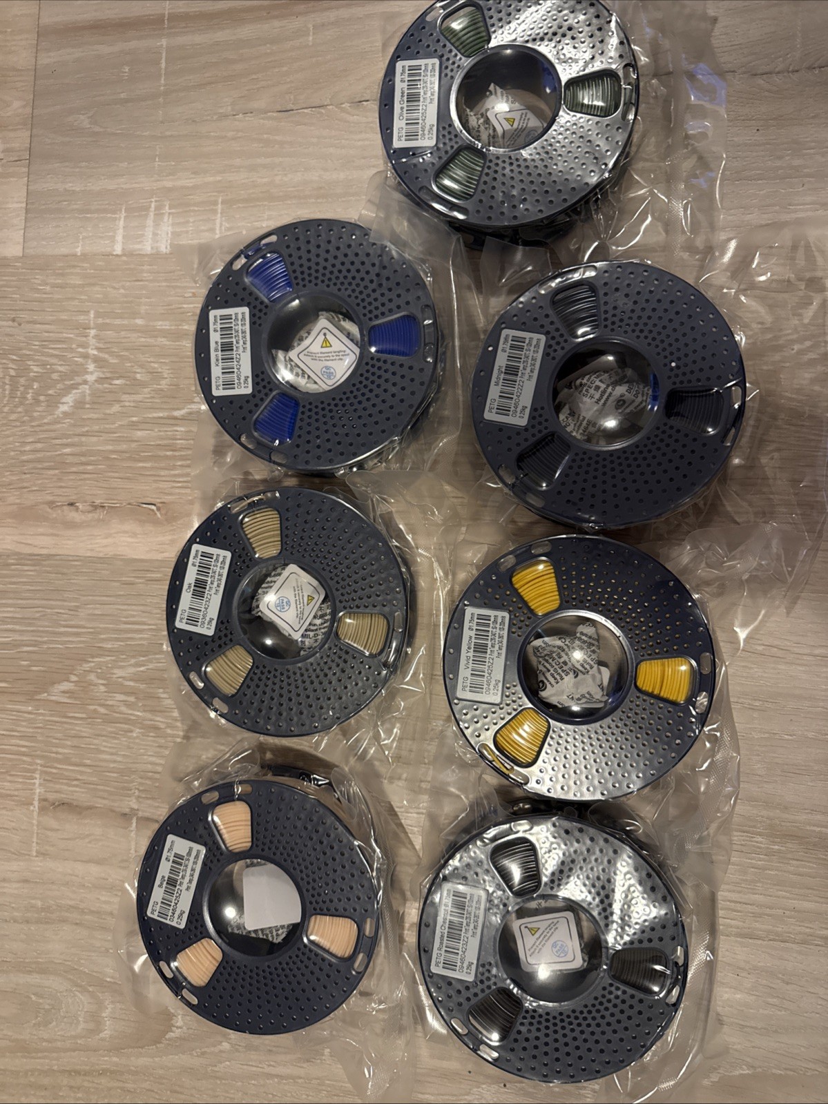 Lot of 7 PETG 3D printer filament spools, all individually sealed.