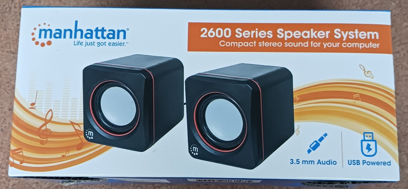 Manhattan 2600 USB Powered Stereo Speaker System - With Volume Control