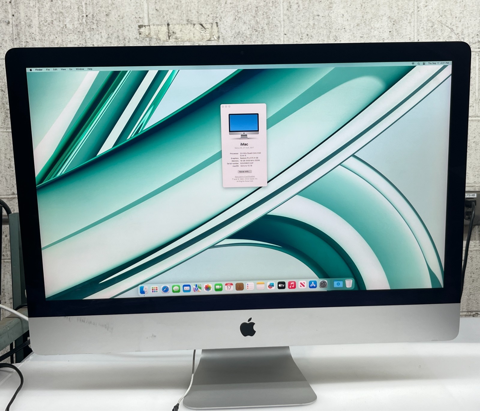APPLE IMAC A1419 27" 2017 CORE I5 CPU 16GB 1TB HDD+32GB SSD Radeon PRO 575