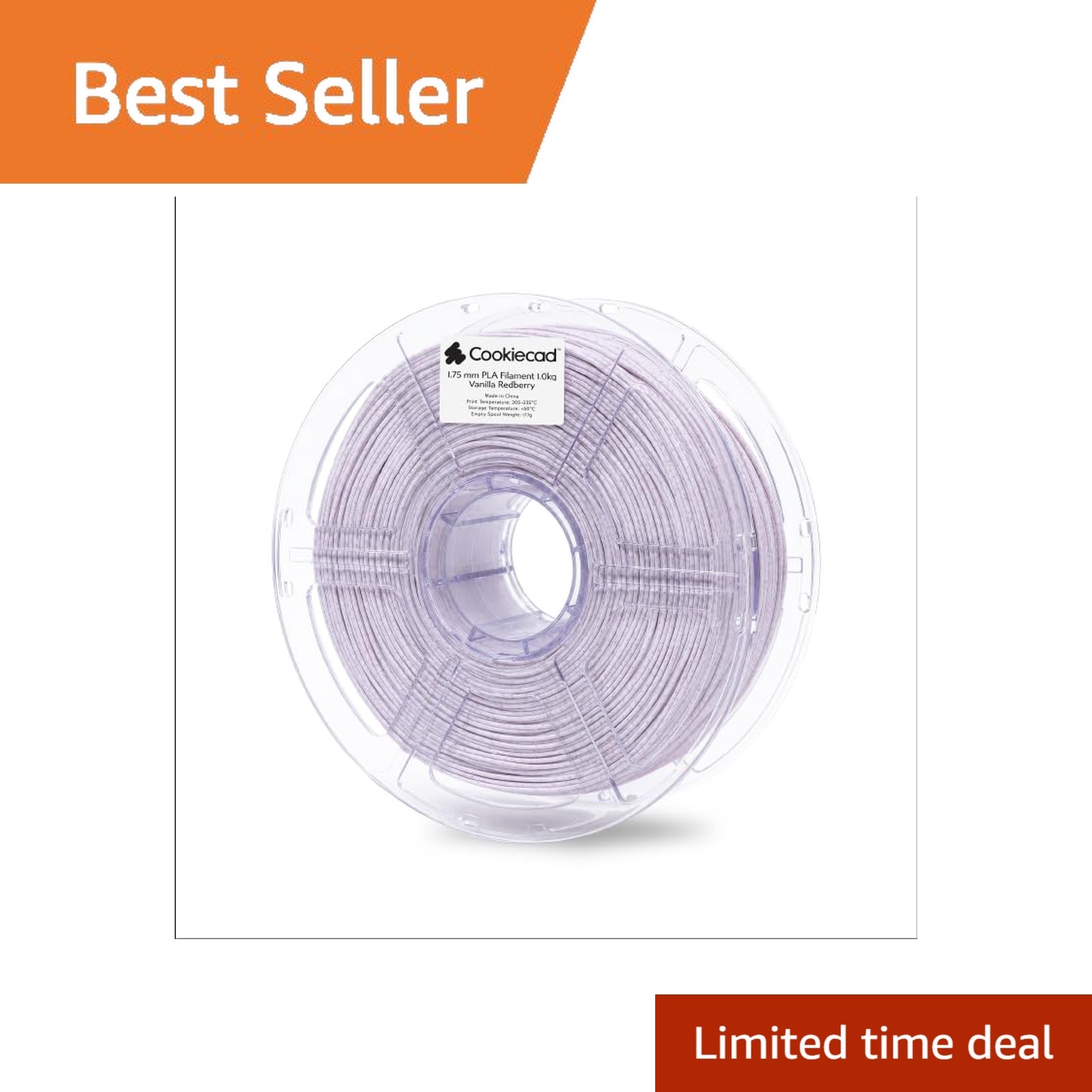 Cookiecad PLA 3D Printer Filament, Vanilla Redberry, 1kg