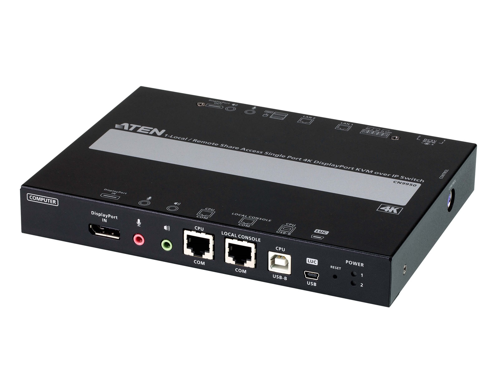 CN9950 1-Local/Remote Share Access Single Port 4K DisplayPort KVM over IP Switch