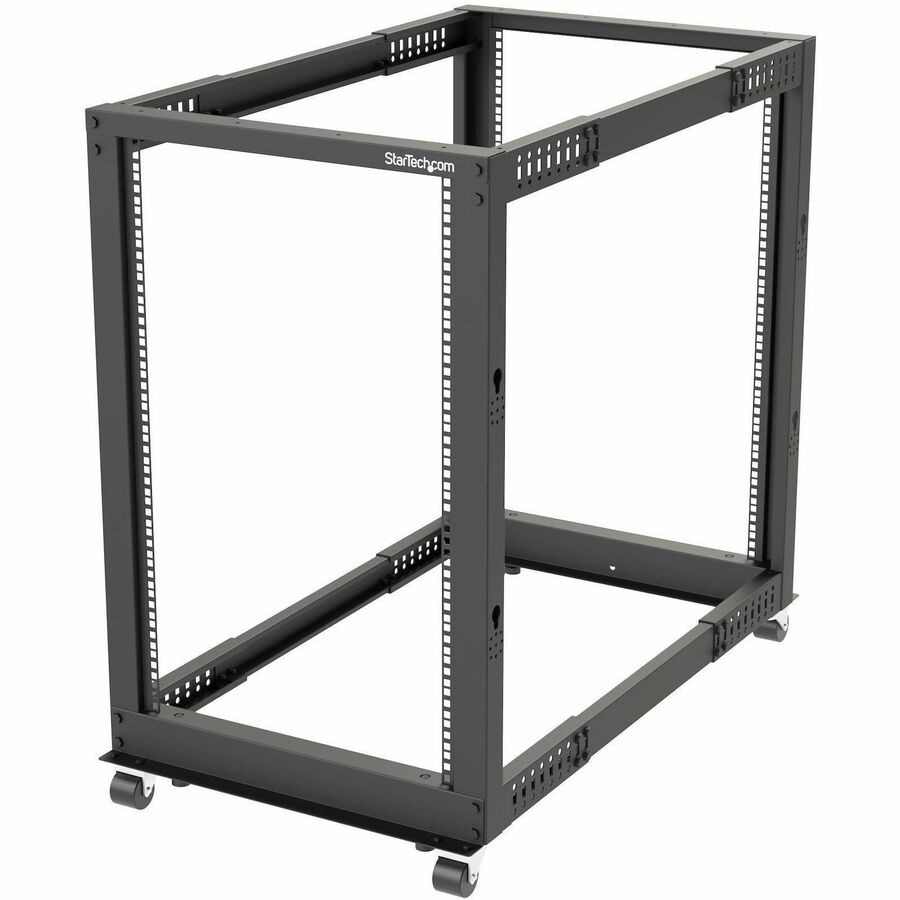 StarTech 4-Post 18U Mobile Open Frame Server Rack, 19" Network Rack with