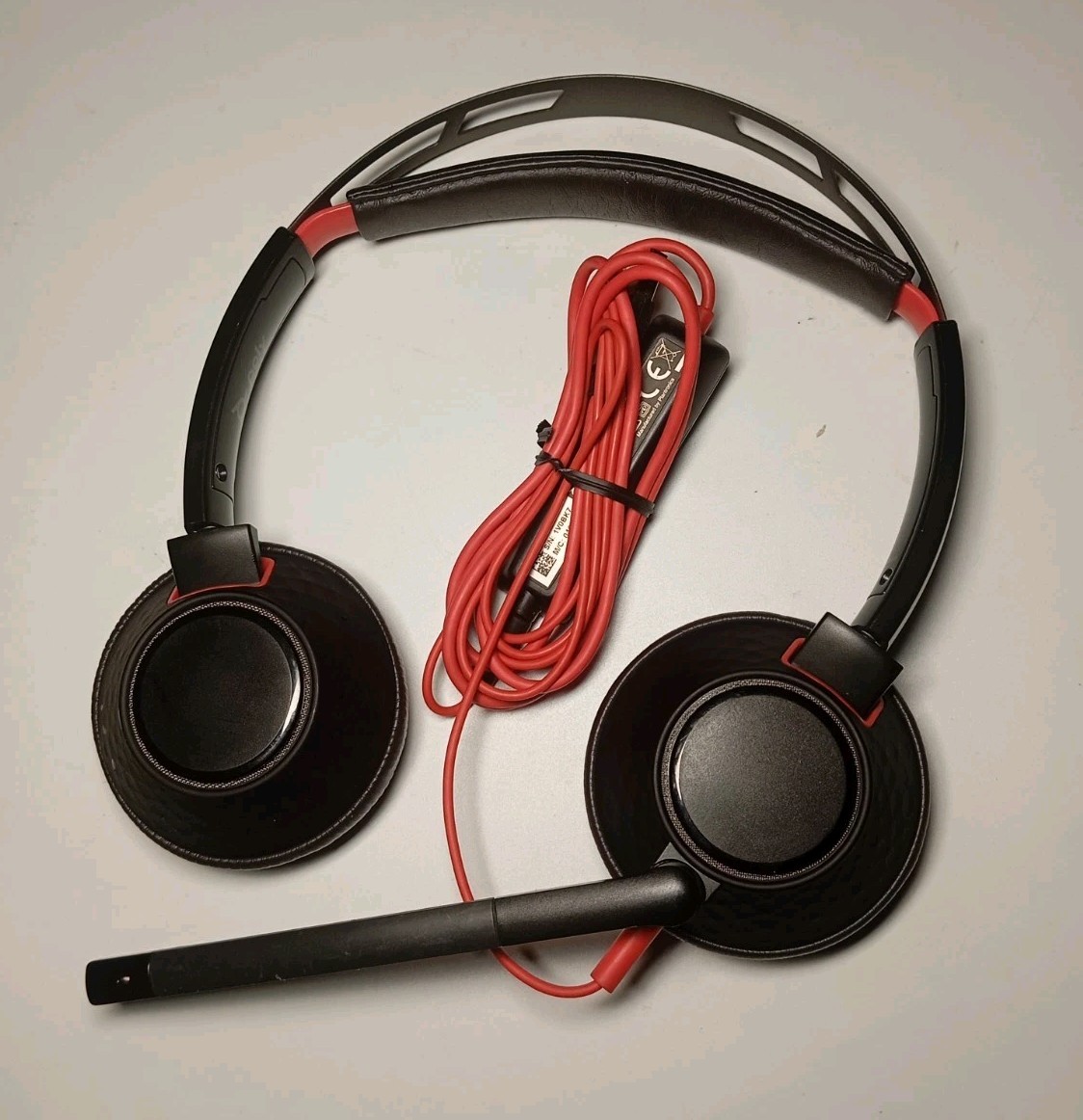 Poly Blackwire C5220T Headset Black Red USB-A Wired Noise Canceling Excellent