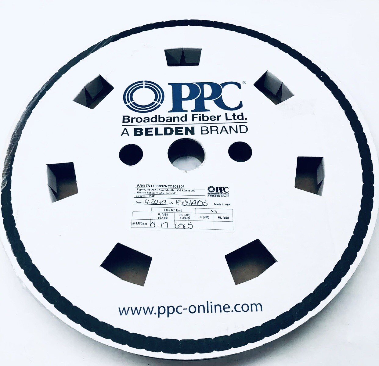 PPC TN13PBB92NCO50150F PIGTAIL HFOCSCA MINIFLEX SM 3.0mm 900 MICRON SUBUNIT CAB