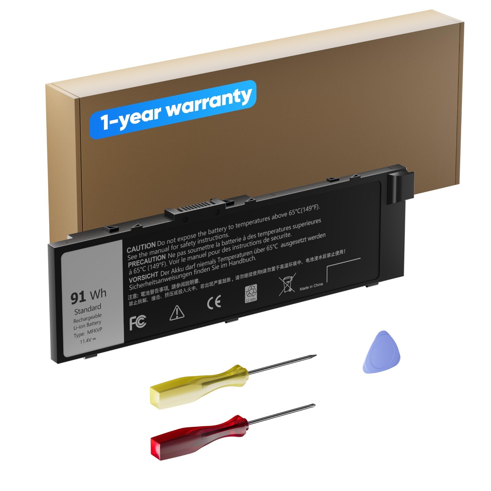 High-Capacity 91Wh 11.4V Laptop Battery for Precision 15/17 Series - Compatible