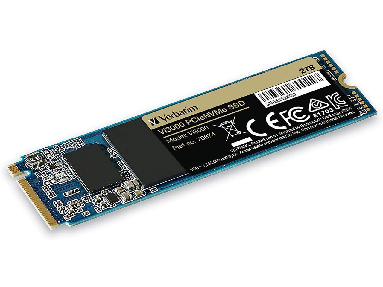 VERBATIM 2TB VI3000 PCIe Gen 3.0 x4 NVMe M.2 2280 INTERNAL SSD