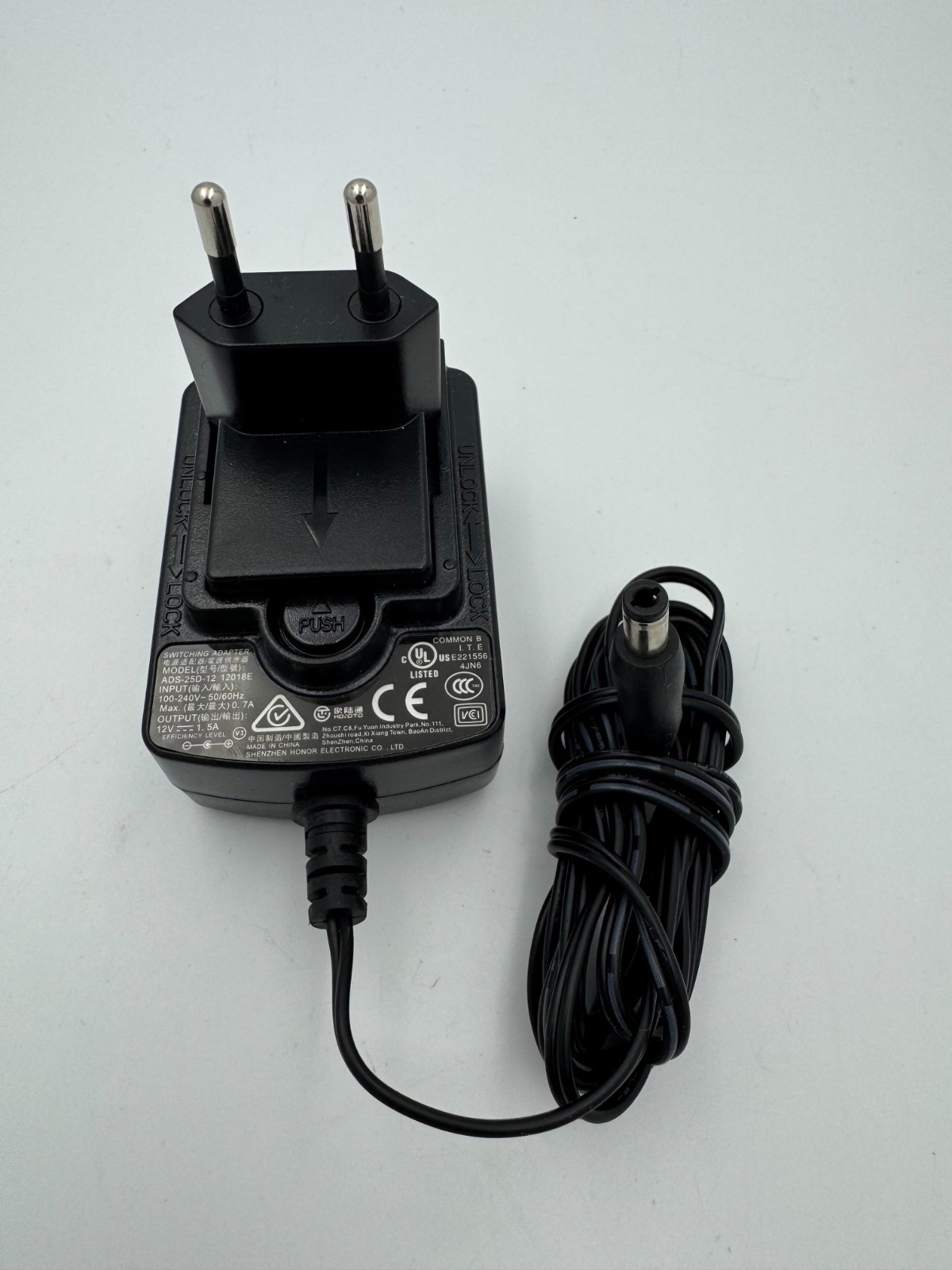 Honor Power Supply ADS-25D-12 12018E 100-240V~ 50/60Hz Max 0.7A Output 12V