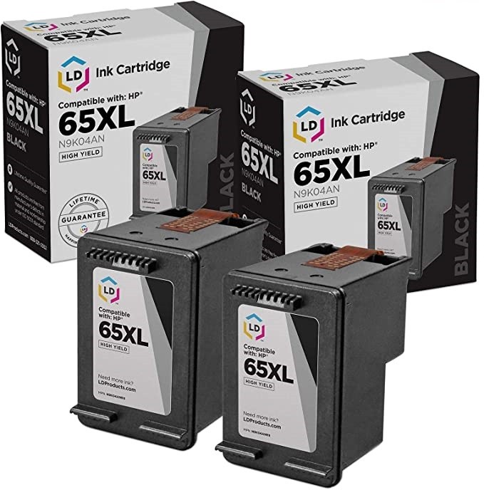 LD Products Replacement for HP 65XL N9K04AN High Yield Black Ink 2-Pack