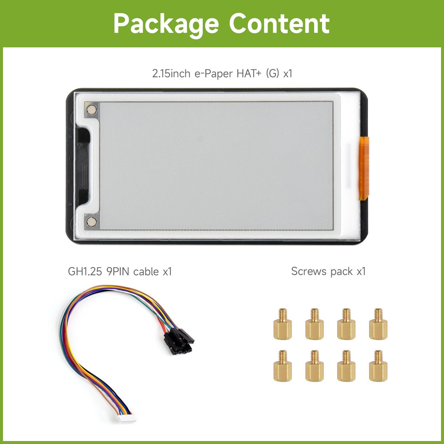 Waveshare 2.15inch E-Paper Display (G) E-Ink Display 296x160 SPI, Low Power