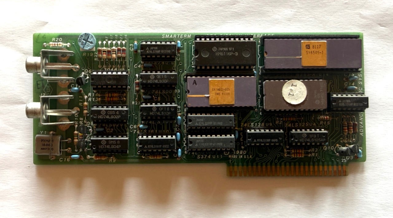 Advanced Logic Systems Smarterm Video Display Interface for Apple II/II plus