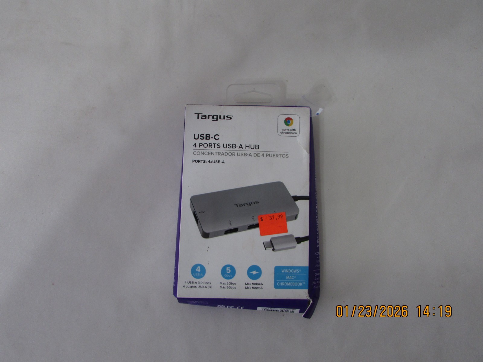Targus ACH226BT USB-C to 4-Port USB-A Hub