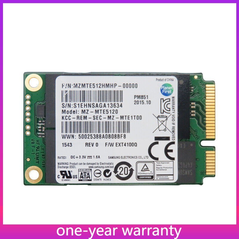 Samsung PM851 512GB SSD MZ-MTE5120 MSATA Solid State Drive for Dell HP Lenovo