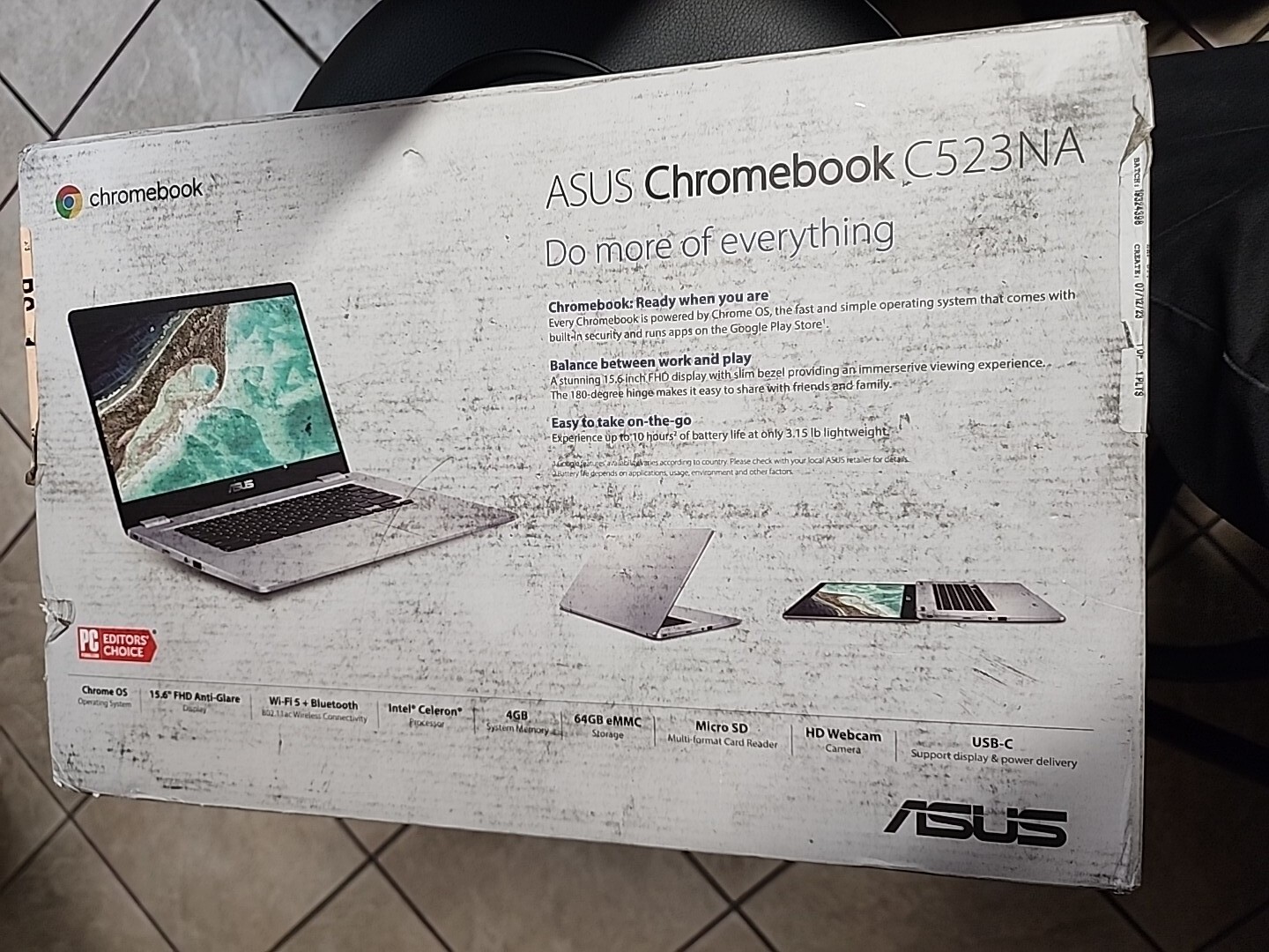 ASUS C523n 1.1 GHz 15" 32gb SSD 4gb RAM Celeron Chromebook