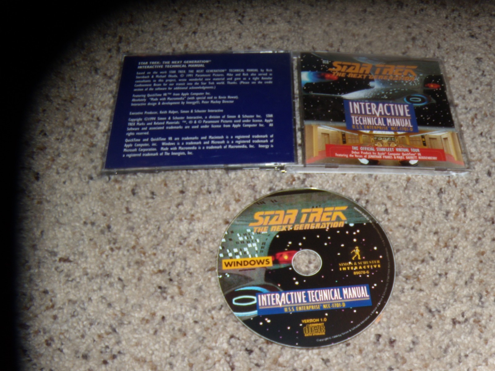 Star Trek The Next Generation Interactive Technical Manual (PC, 1994) Game