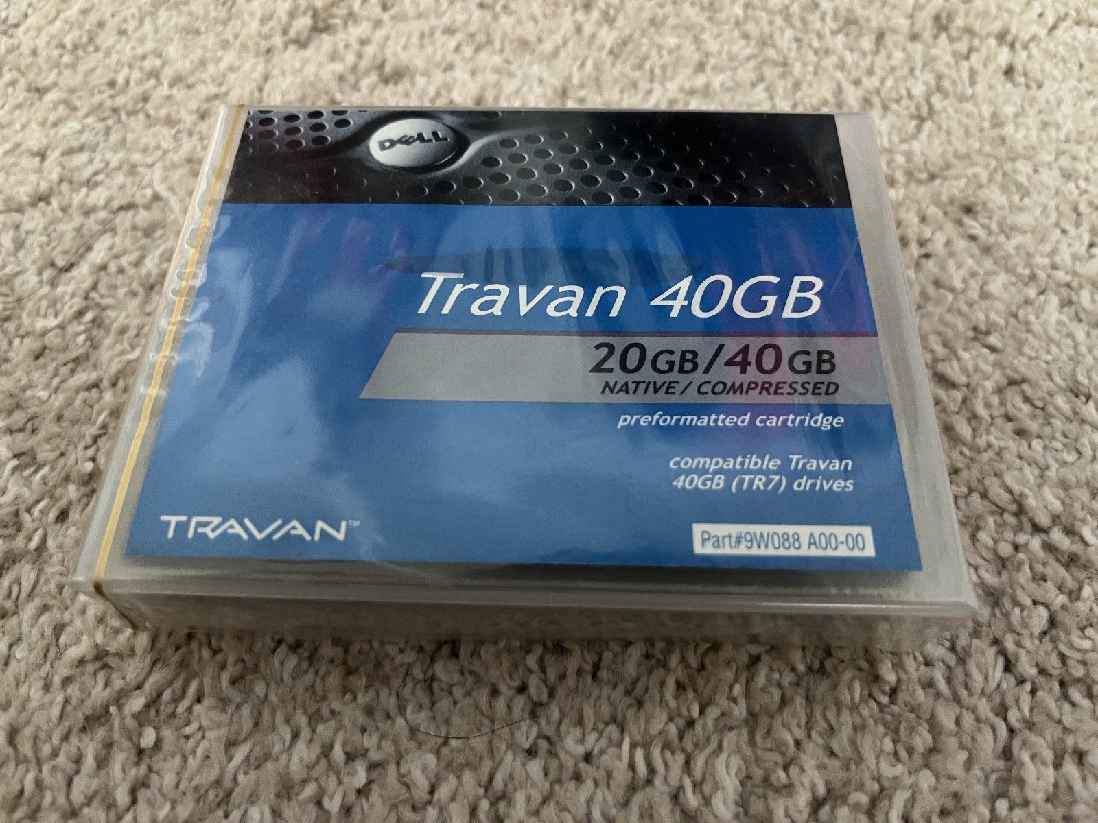 Dell Travan 20GB Nat / 40GB Comp Preformatted Data Cartridge Part #9W088 A00-00