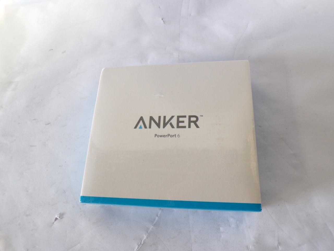 *New* Anker PowerPort 6 60W 6-Port USB Charger Black A2123 (B4975)