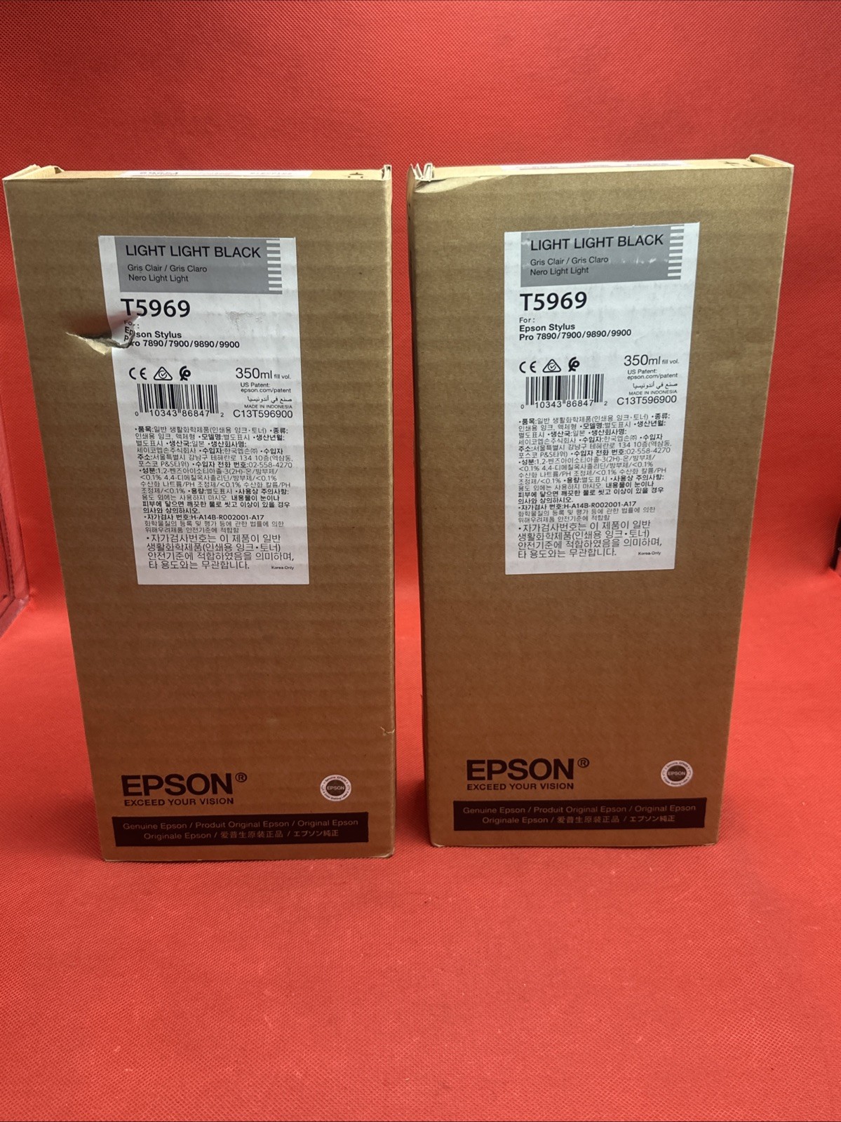 Lot Of (2)Epson 2021 Light Light Black Ink T5969 Stylus Pro 7900 9900 7890 9890