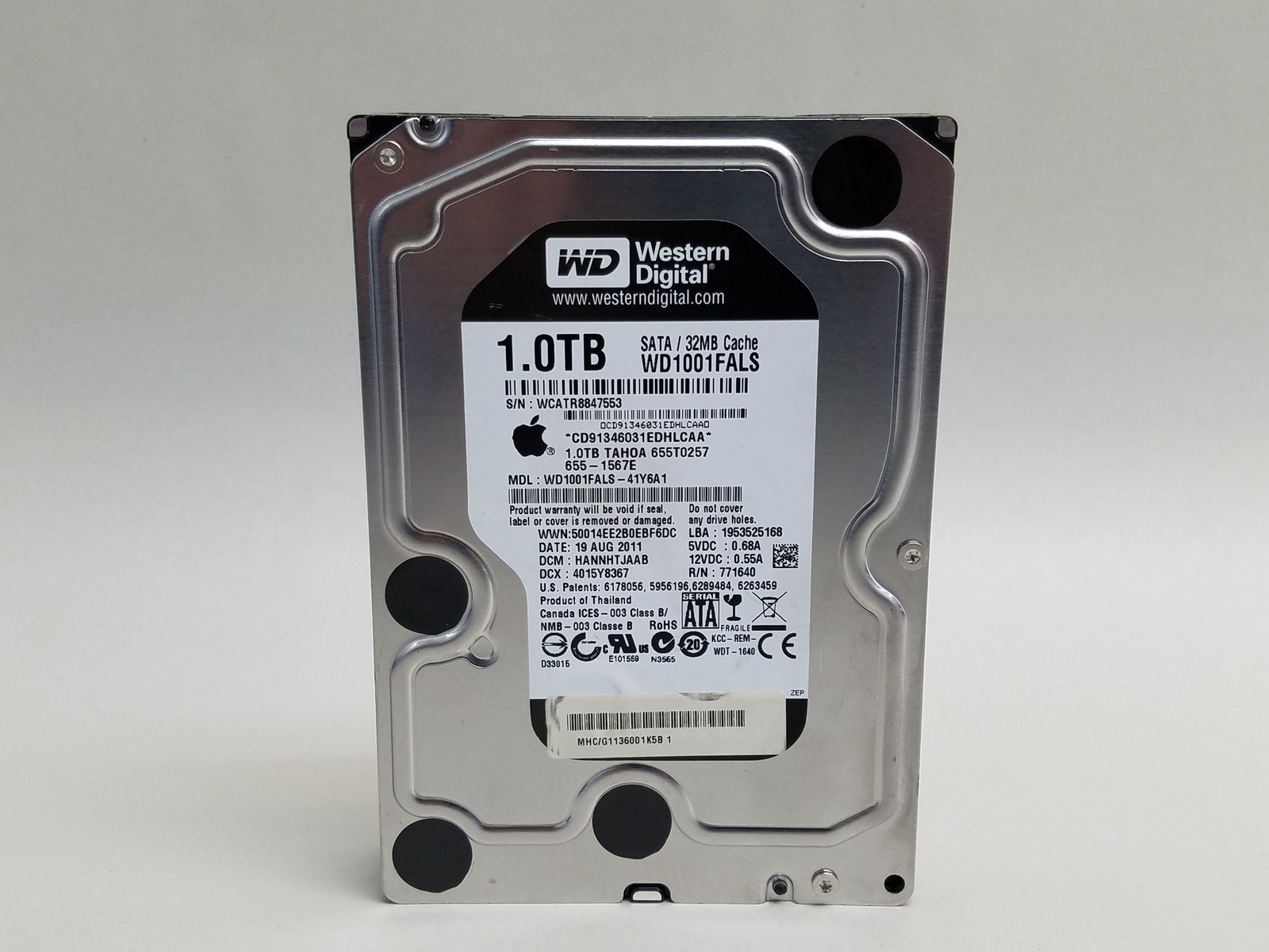 Lot of 2 Western Digital Apple WD1001FALS 1 TB SATA II 3.5" Desktop Hard Drive