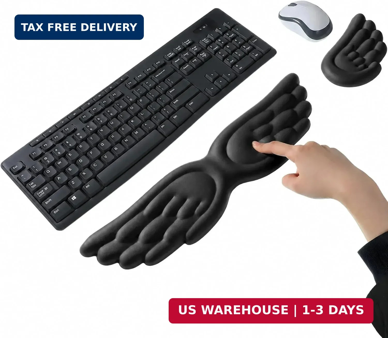 Angel Wing Wrist Rest Set of 2 Cloud Keyboard Mouse Wrist Support