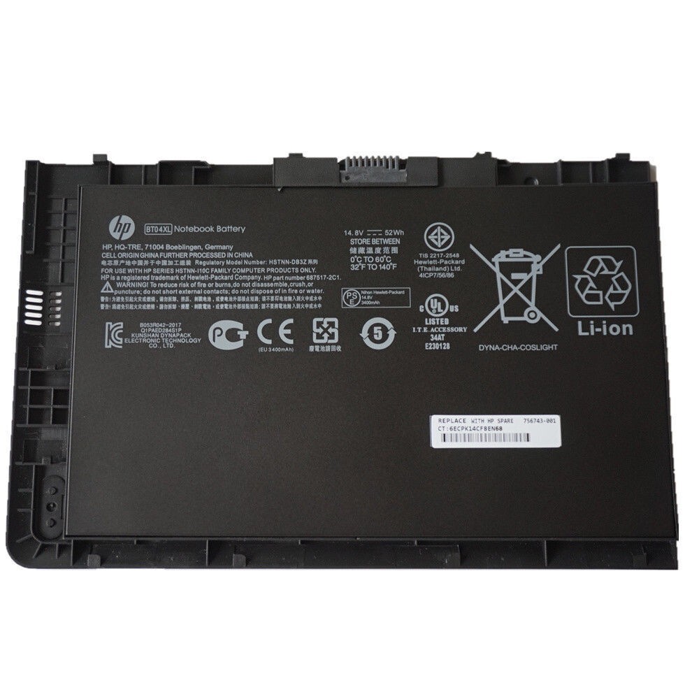 Genuine OEM BT04XL Battery HP EliteBook Folio 9470M 9480M HSTNN-DB3Z HSTNN-110C