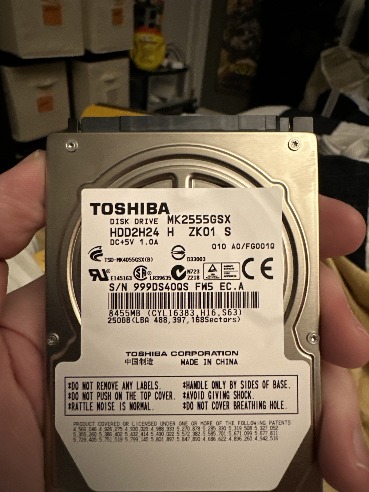 Toshiba 250GB Internal 5400RPM 2.5" (MK2555GSXN) HDD