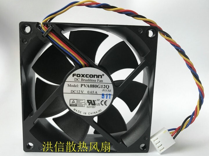 Foxconn 8025 PVA080G12Q DC12V 0.65A4 pin PWM high-volume CPU fan