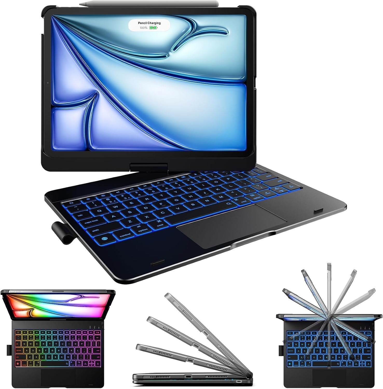 Typecase Flexbook Touch Black 7-in-1 Wireless ipad Keyboard Case With Touchpad