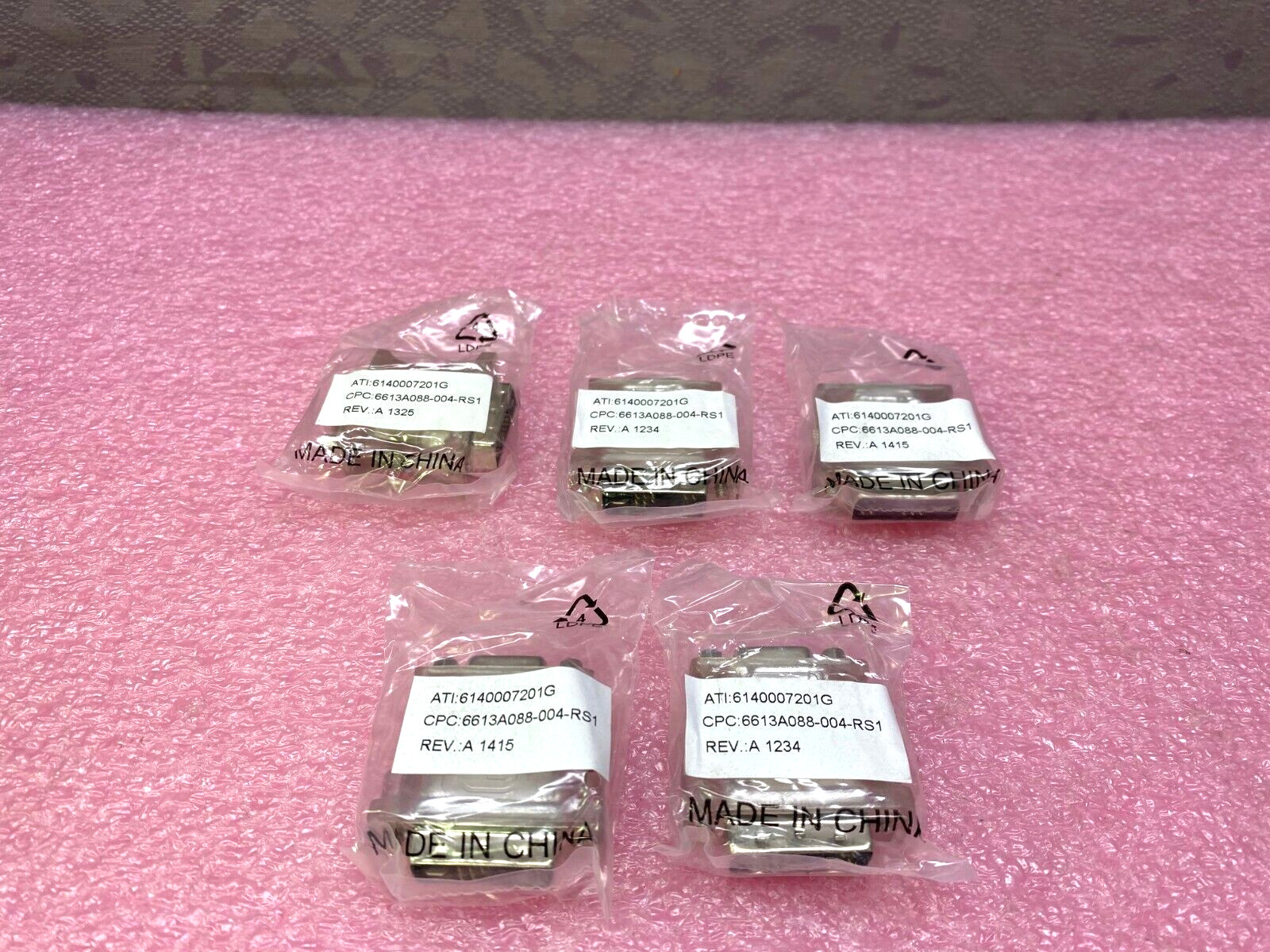 LOT OF 5 ATI 6140007201G DVI-MALE to VGA-FEMALE ADAPTERS