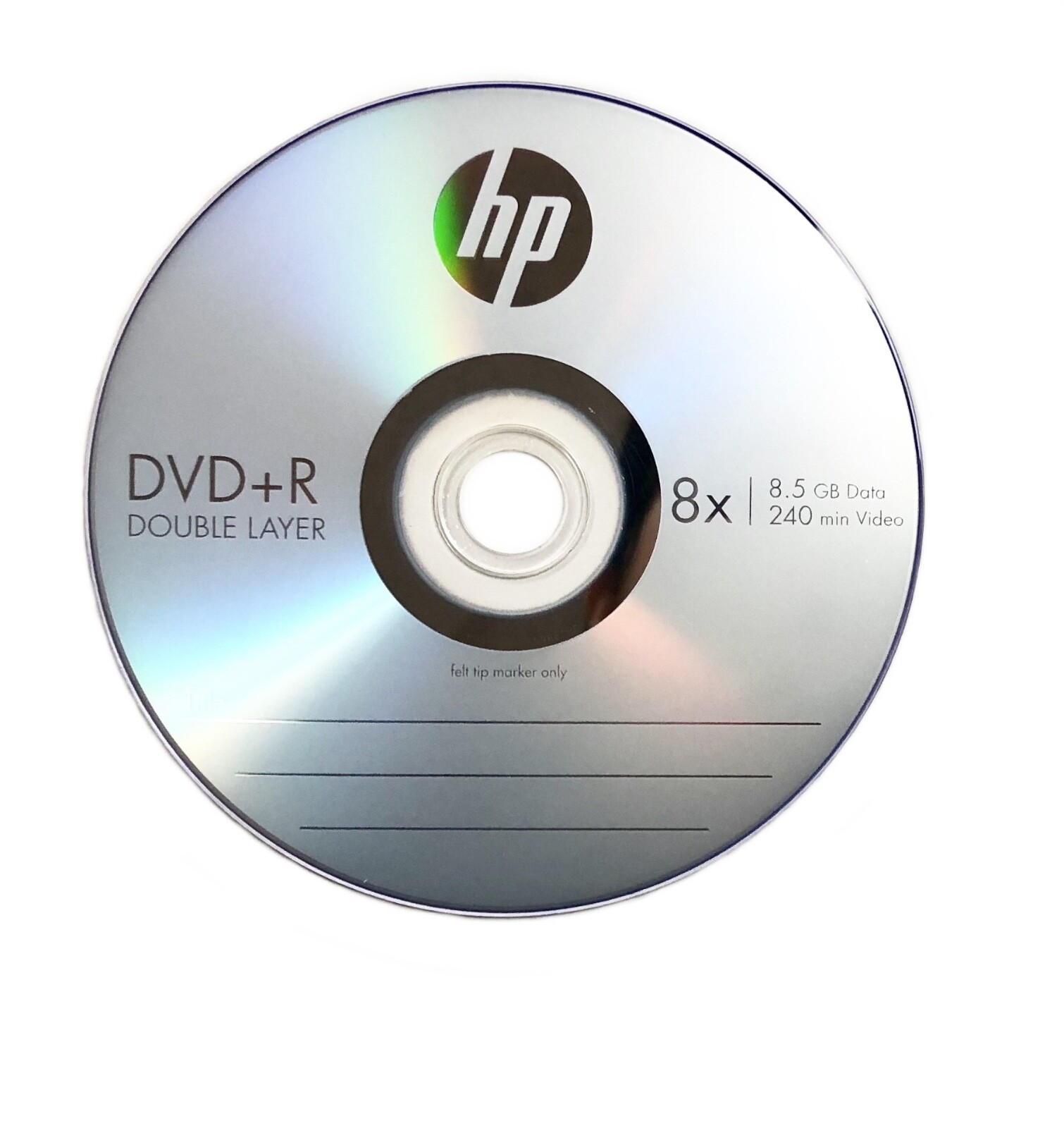10 HP 8X Blank DVD+R DL Dual Double Layer 8.5GB Logo Branded in Sleeves
