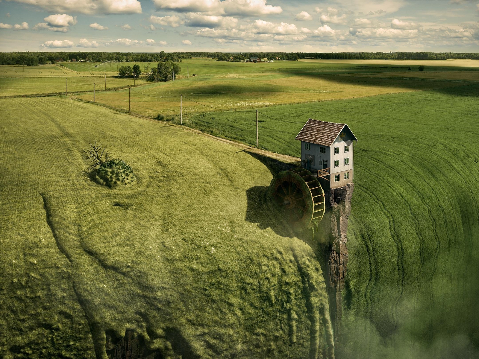 Landscape nature photoshopped art surreal erik johansson Custom Gaming Mat Desk