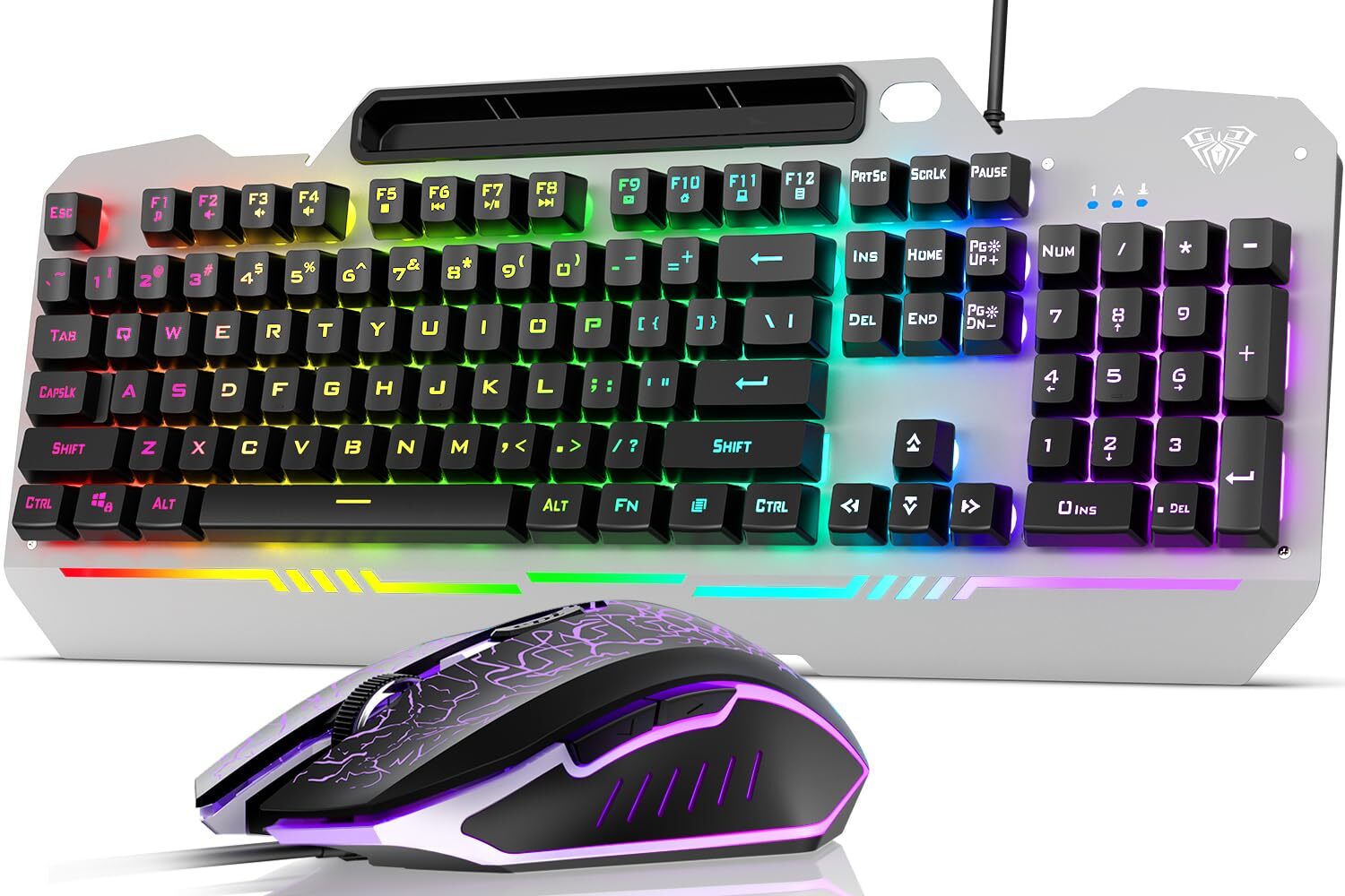 Combinación de teclado y ratón para juegos con teclado numérico retroiluminado