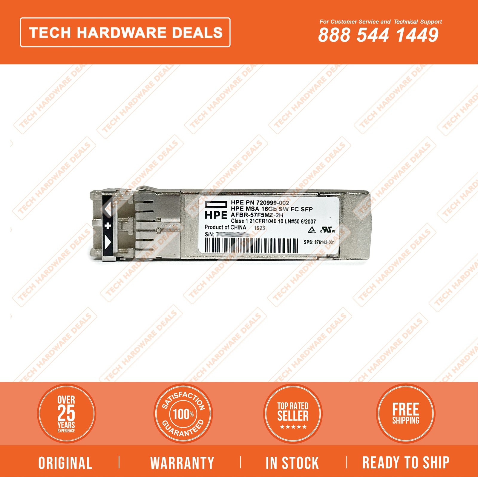 720999-002    HPE MSA 16GB SW FC SWP 1PK XCV