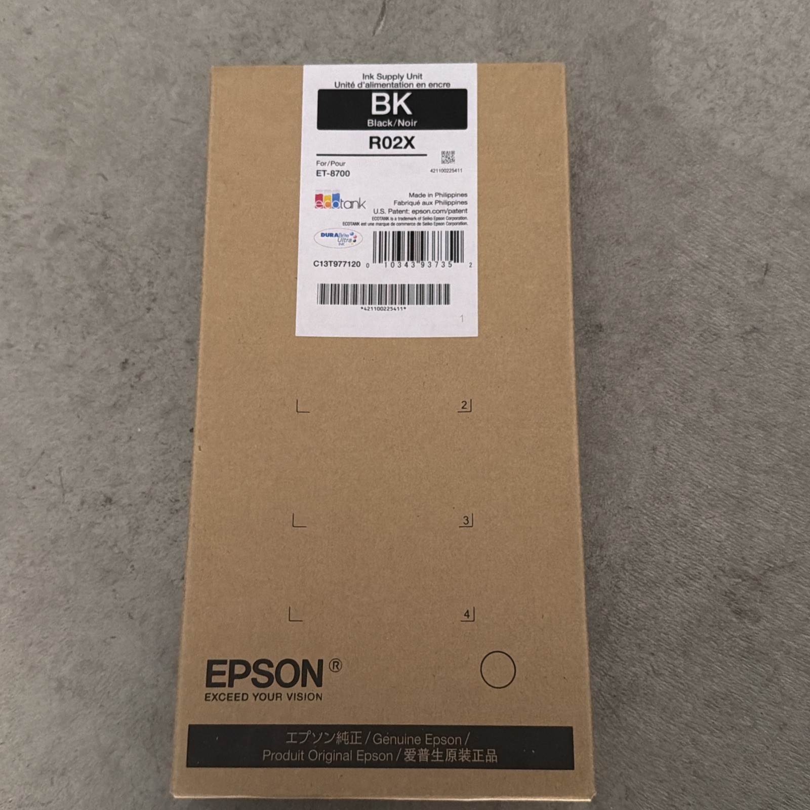 Genuine  Epson R02X Black Ink Supply Unit  EXP.  04/2030