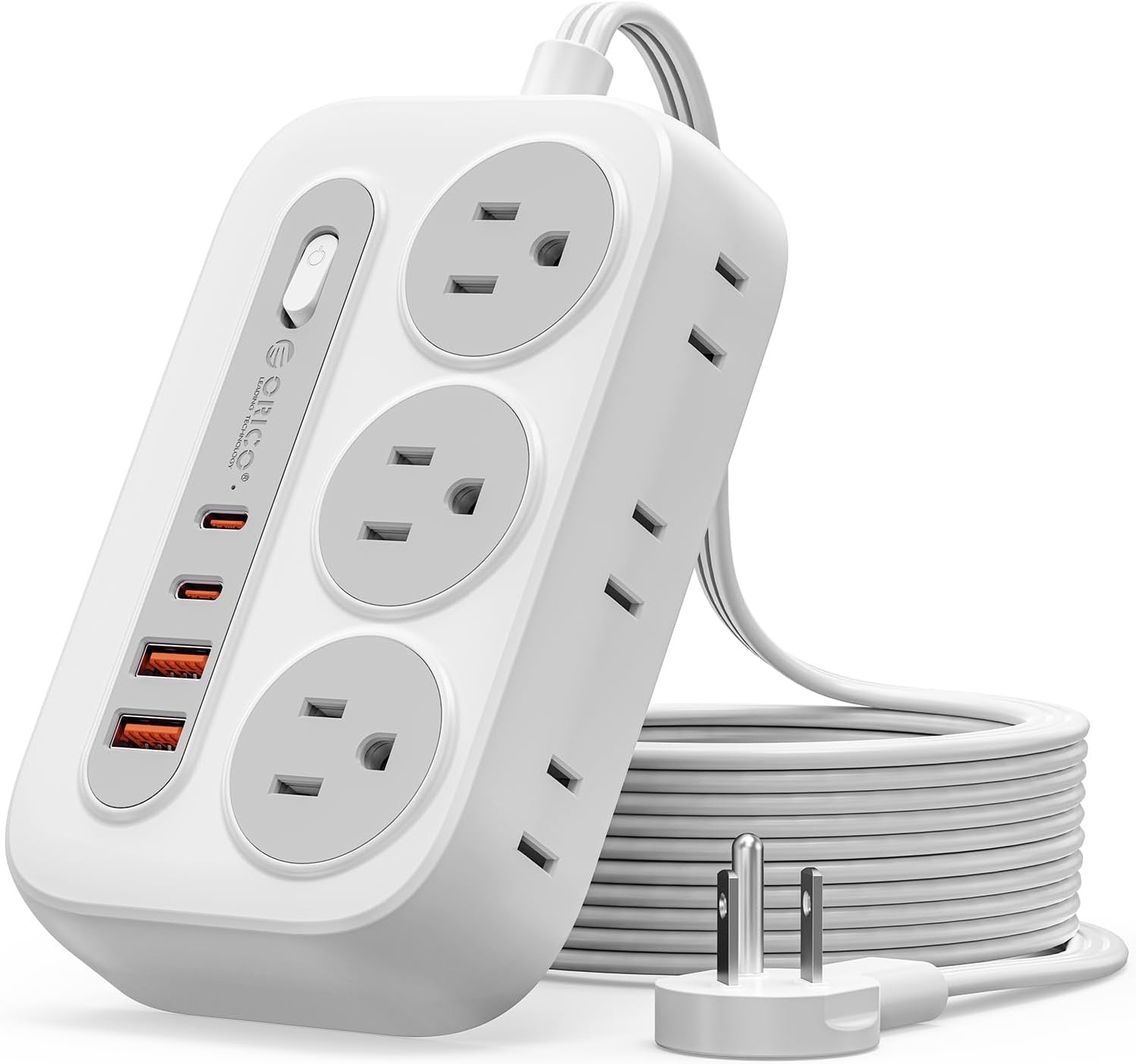 ORICO Surge Protector Power Strip PD20W Multiple Outlets Extension Cord 6 AC