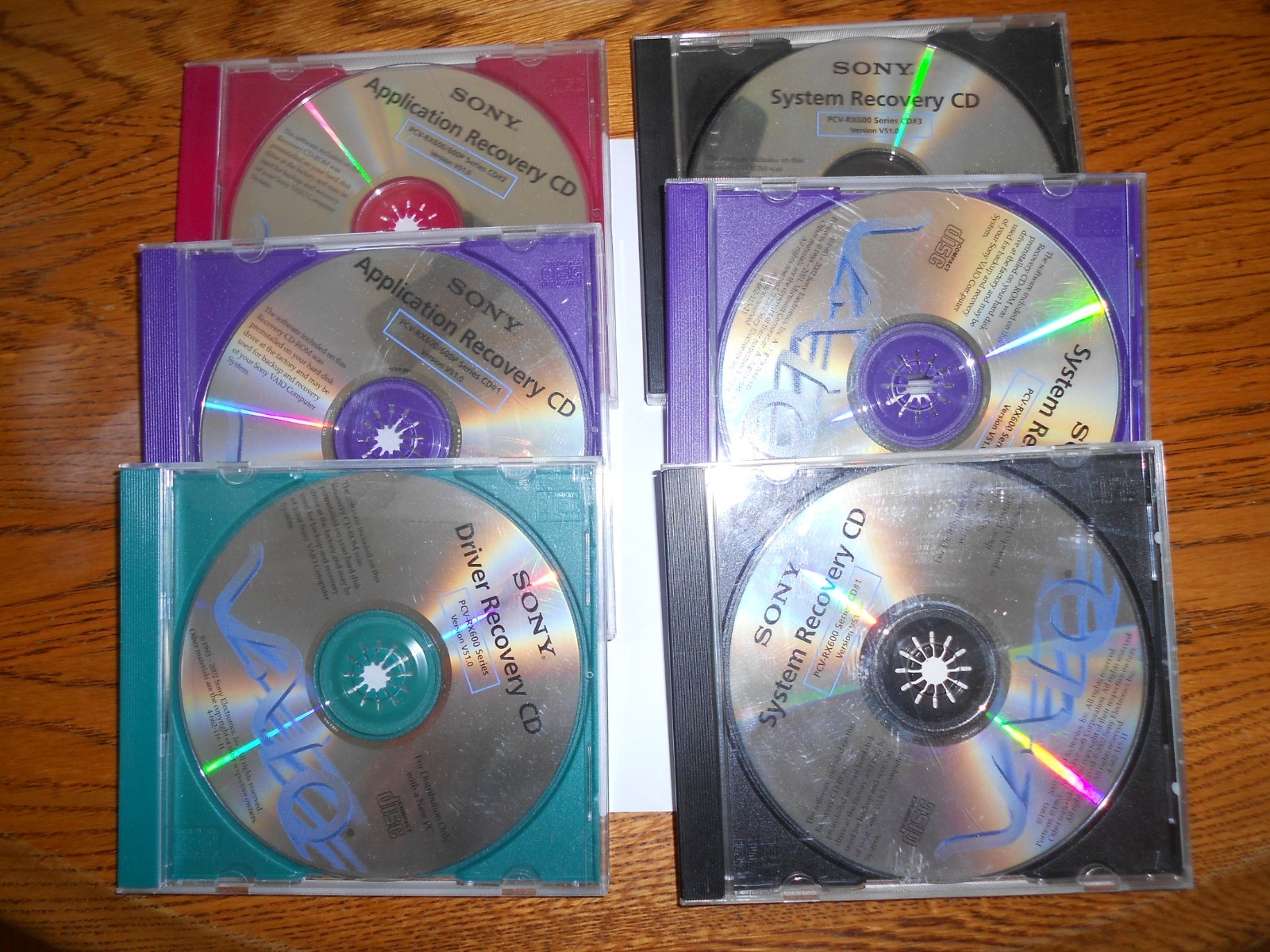 6 Sony VAIO Recovery CD – Driver/System/Application – PCV‑RX600/600P Series Disc