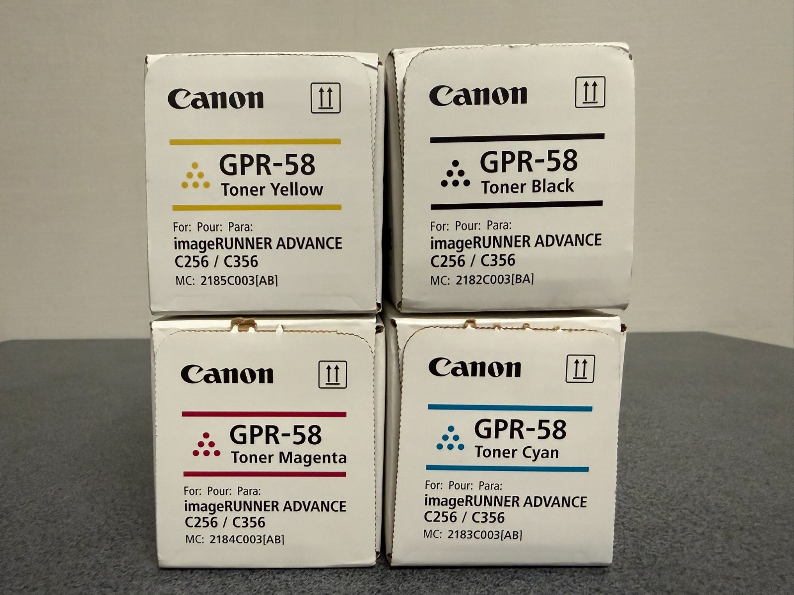 Genuine Canon GPR-58 Toner Set - Black Magenta Cyan Yellow NEW OEM Sealed