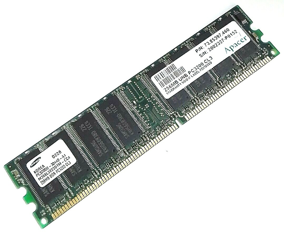 Apacer PC3200 (400MHz) - DDR Memory RAM - 256Mb - 184 PIN - 73.85397.460