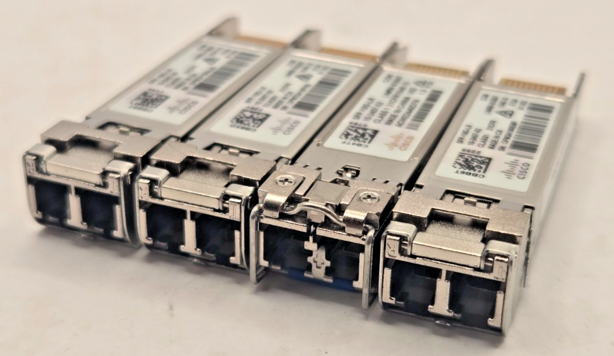 Genuine Cisco SFP-10G-LR 10-2457-02 SFP 10GBASE Transceiver x4 Tested Clean