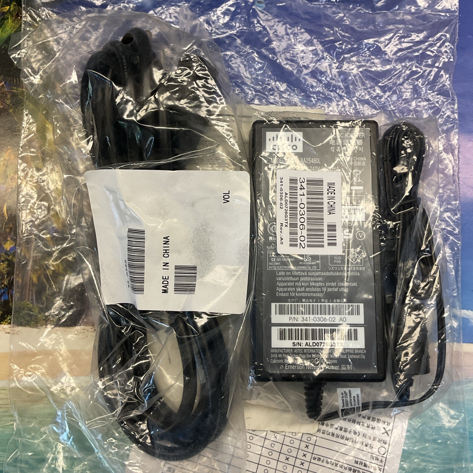LOT OF 20 CISCO AC/DC Adapter AA25480L 48v 380mA AP1130,1140,1240,1260,1300,3500