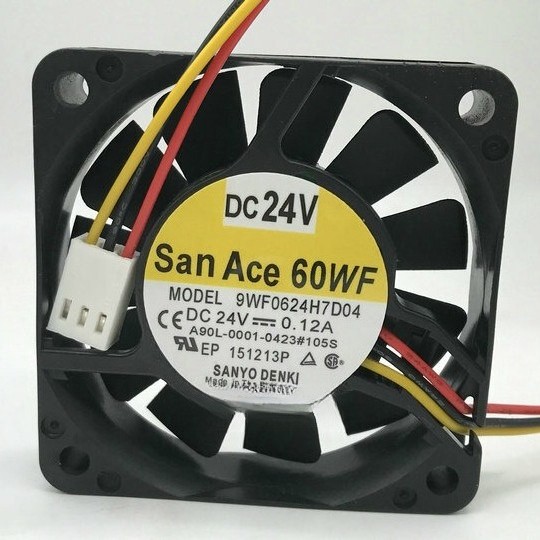 One SANYO Fan 9WF0624H7D04 DC 24V 0.12A 3 Pin A90L-0001-0423#105S Fast Shipping