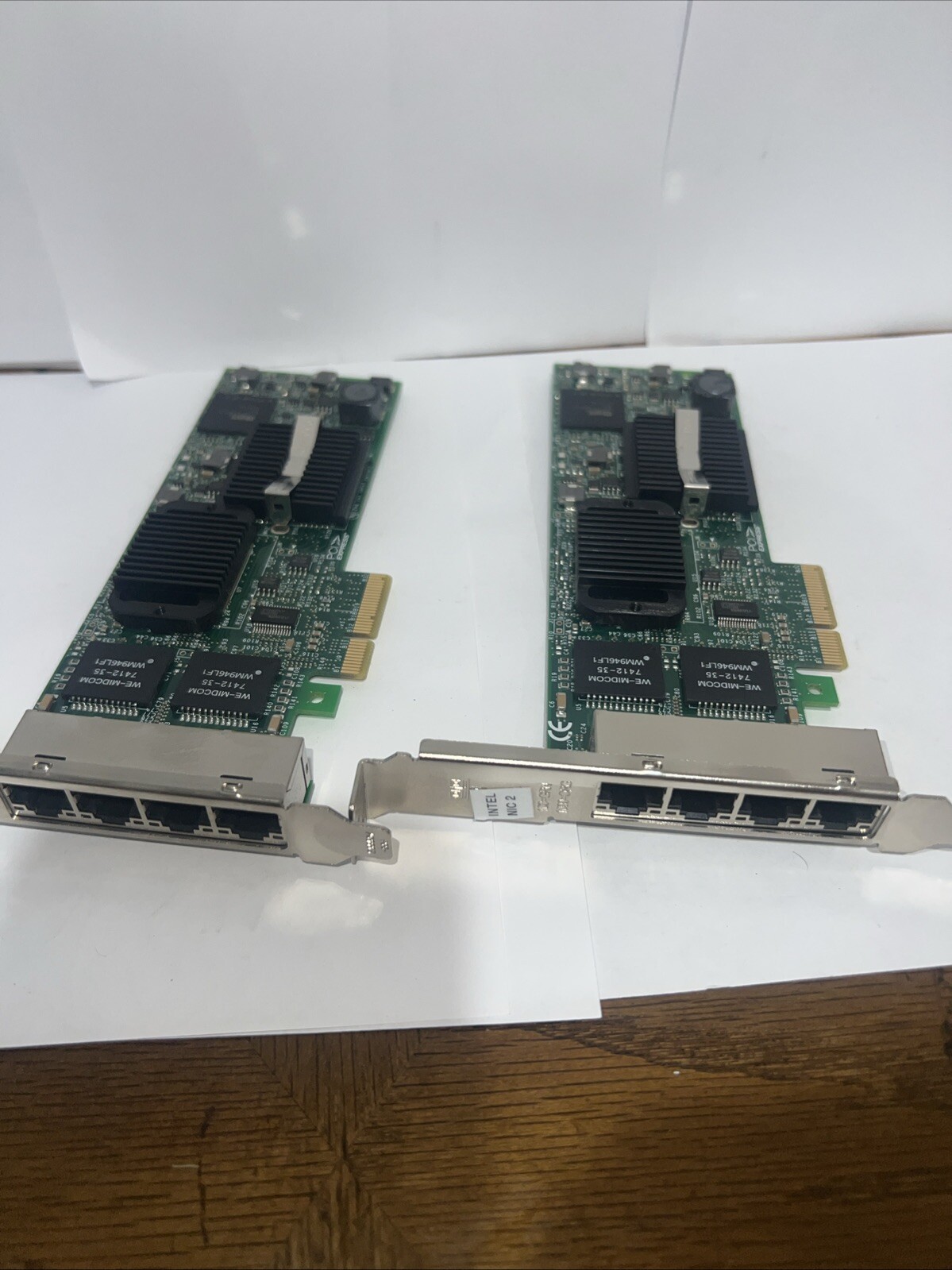 Qty 2 Dell PRO/1000 VT Quad-Port Gigabit PCIe Ethernet Adapter Dell P/N: 0H092P