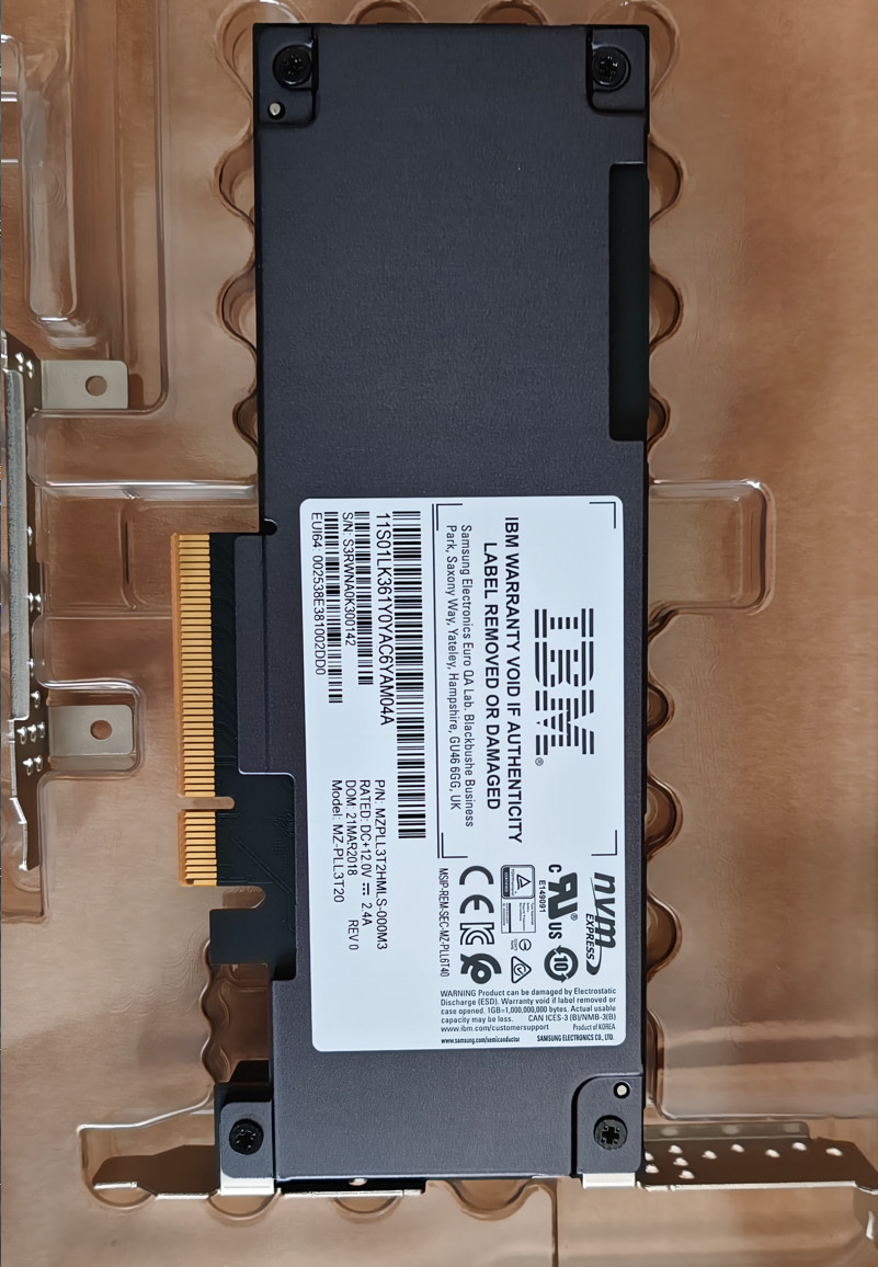 Samsung PM1725A 3.2T PCIE SSD NVME IBM Edition MZ-PLL3T20 MZPLL3T2HMLS-000M3