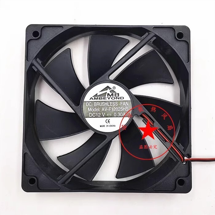 AMBEYOND AV-F12025HS DC12V0.30A 12CM 2-Wire Silent Cooling Fan