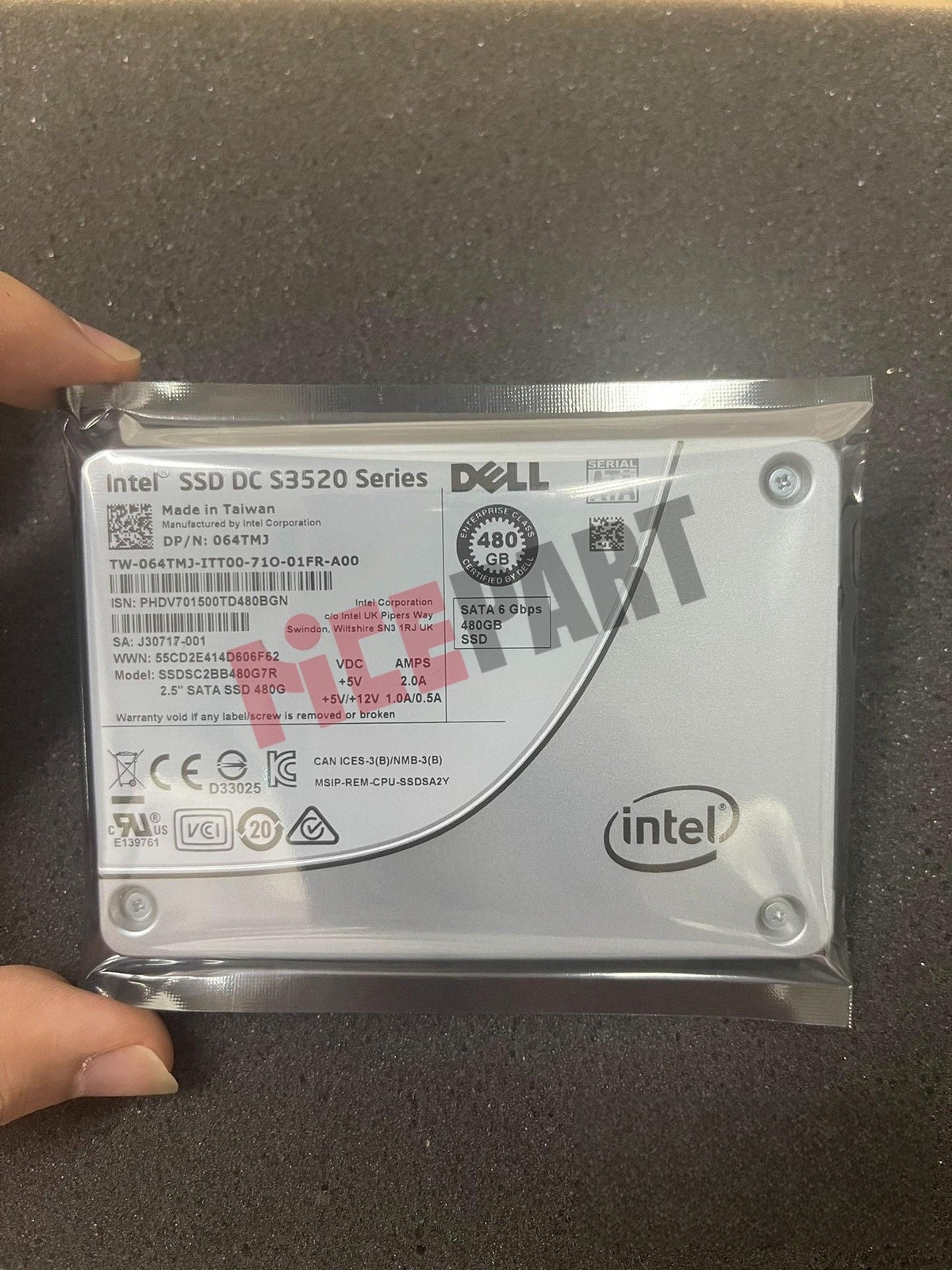 DELL 064TMJ 64TMJ S3520 480G 2.5" 6Gb/s SATA Solid State Drive Enterprise SSD