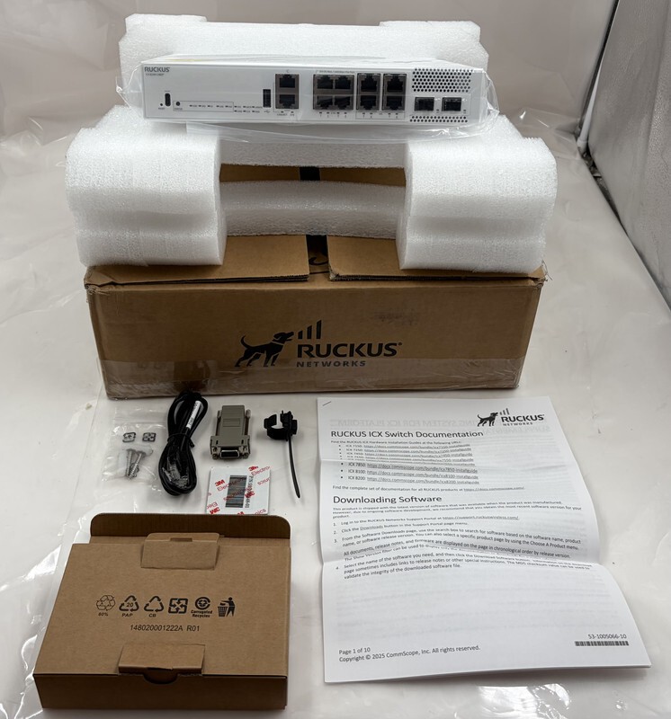 RUCKUS ICX 8200-C08ZP ENTERPRISE COMPACT SWITCH 100-240V 50/60HZ BRAND NEW
